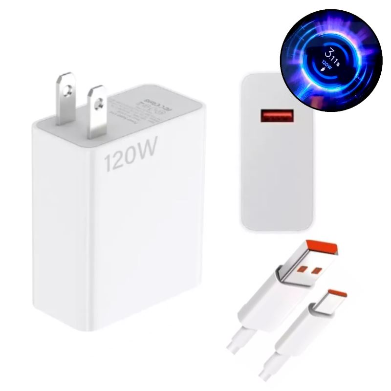 Cargador 120w Carga Rápida Compatible Con Xiaomi + Segundero Decimal